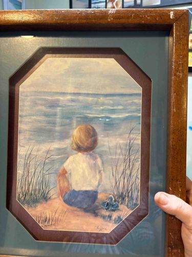 Framed 'Child on Beach' Print by Clifford