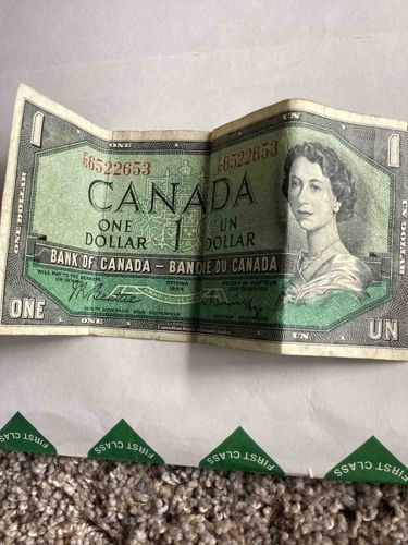1954 Canadian One Dollar Banknote (Queen Elizabeth II)