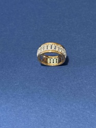 Two-Tone Gold and White Metal Wide Band Ring