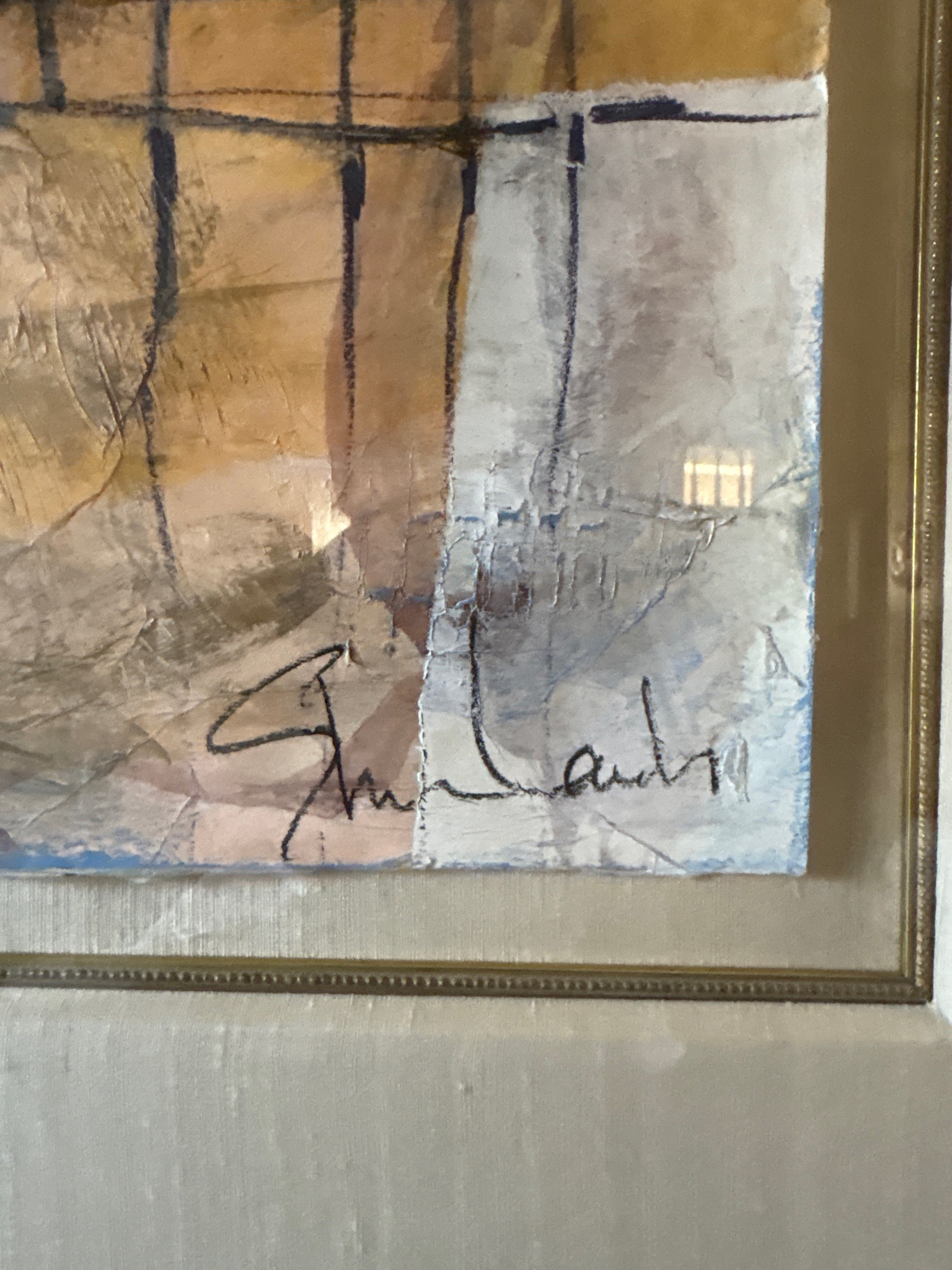 Submitted photo of Mixed media painting signed 'J. Lambert'