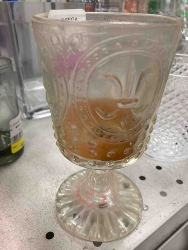 Pressed Glass Fleur de Lis Chalice
