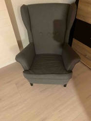 Gray Wingback Armchair