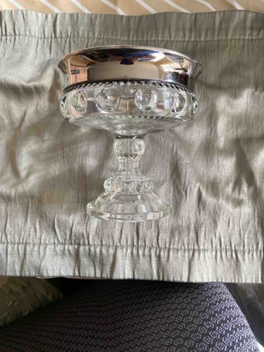 Silver-Plated and Glass Pedestal Dish