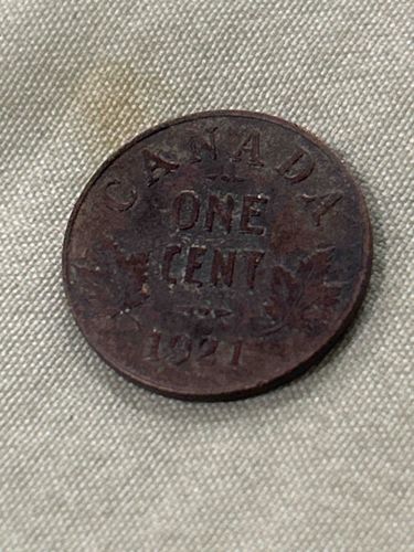 1921 Canadian One Cent Coin