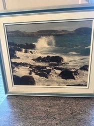 Framed Seascape Print of Crashing Waves