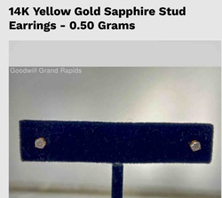 14K Yellow Gold Sapphire Stud Earrings