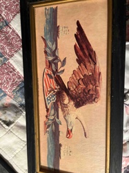 Framed Patriotic Bald Eagle Print with American Shield