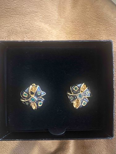 Joan Rivers Classics Enamel and Crystal Bow Clip-On Earrings