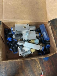 Assorted Pneumatic Air Line Fittings and Manifold Blocks