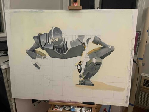 Painting of the Iron Giant (Work in Progress)