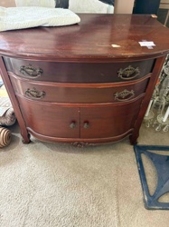 Serpentine Front Bureau with Cabinet Base