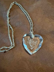 Crystal Heart 'Love' Pendant Necklace