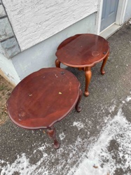 Pair of Scalloped Edge End Tables