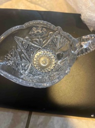 Cut Glass Gravy Boat or Sauce Dish