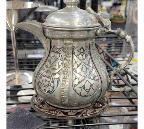 Ornate Engraved Middle Eastern Dallah Coffee Pot