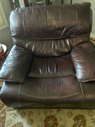 Brown Leather Reclining Armchair