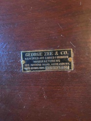 George Zee & Co. Manufacturer's Plate