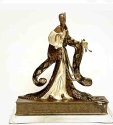 Art Deco Style Orientalist Bronze and Ivory Figurine