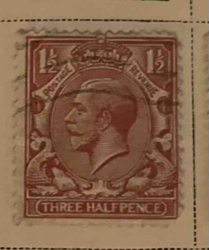 King George V 'Three Halfpence' Postage and Revenue Stamp
