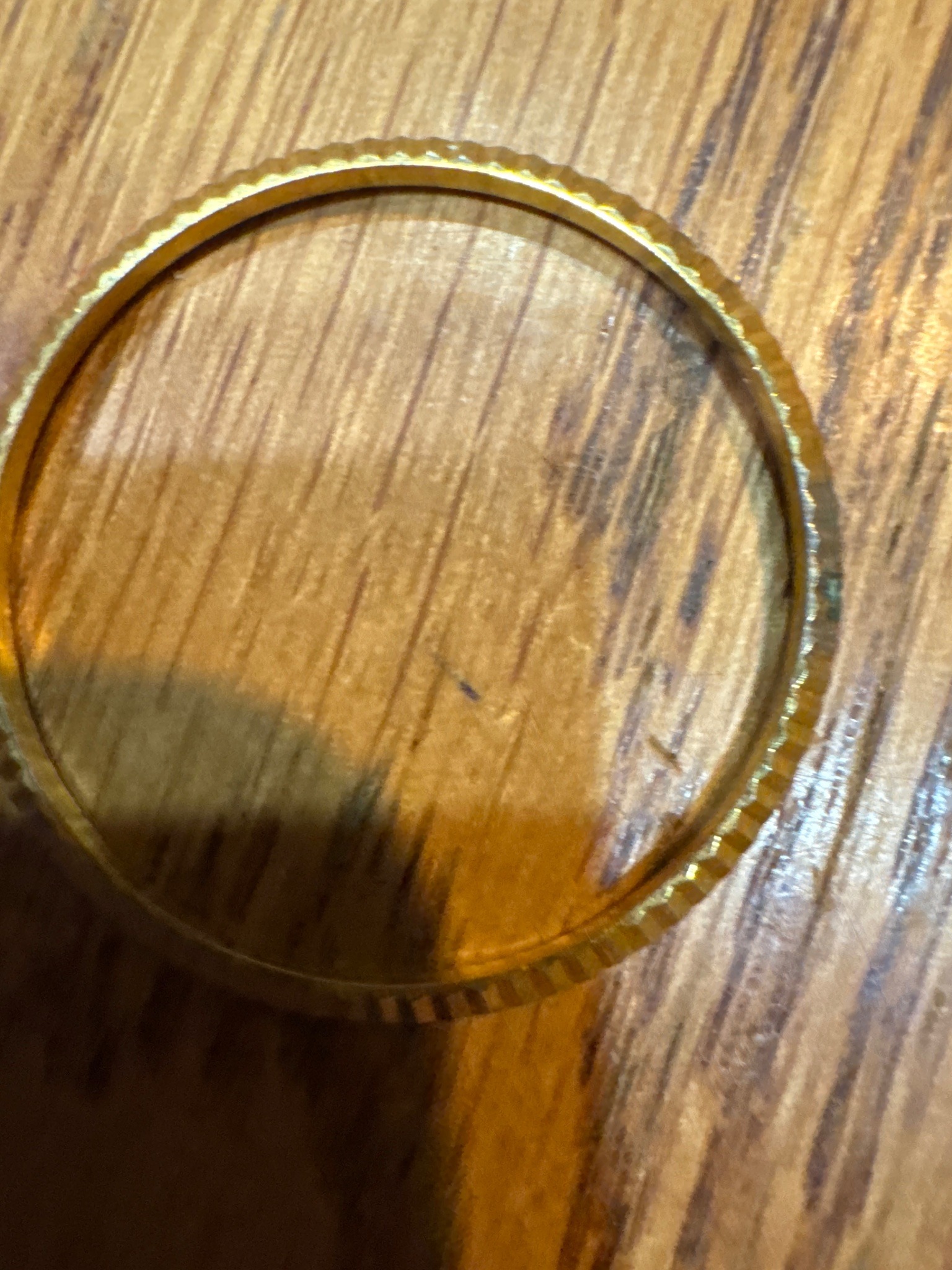 Submitted photo of Gold-colored metal bangle bracelet