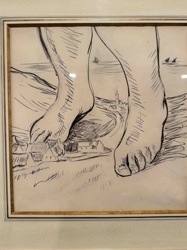 Surrealist Landscape with Giant Feet