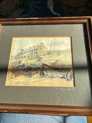 Framed Watercolor Painting by C. Hansard, 1987