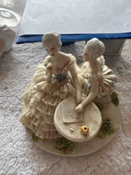 Porcelain Figurine of Two Ladies at a Table