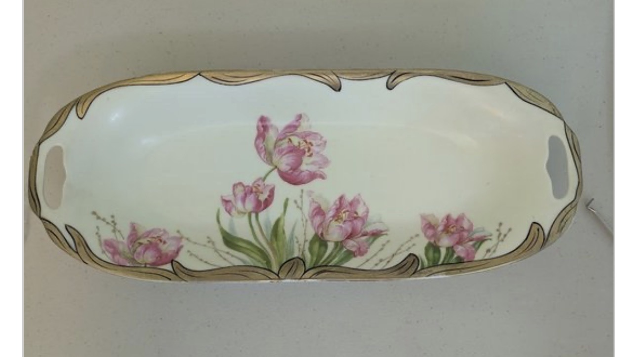 Submitted photo of Porcelain dresser tray, attributed to Erdmann Schlegelmilch