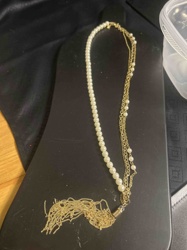 EXPRESS Faux Pearl and Gold-Tone Chain Tassel Necklace
