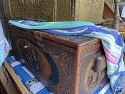Carved Wooden Blanket Chest