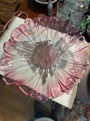 Pink Depression Glass Flower-Form Bowl