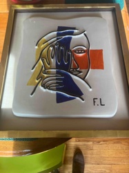 Abstract Face Relief Sculpture titled 'F.L.'