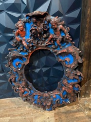 Rococo/Baroque Style Carved Mirror Frame with Putti
