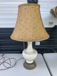 Vintage Ceramic Table Lamp with Fabric Shade