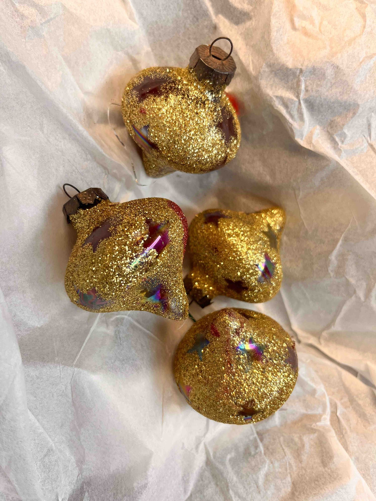 Vintage-Style Glittered Glass Christmas Ornaments