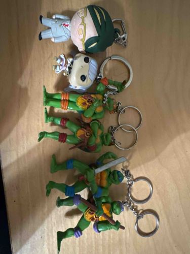 Assorted Novelty Keychains (Teenage Mutant Ninja Turtles and Funko Pop! style)