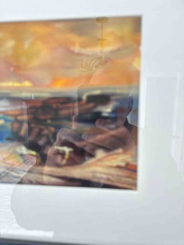 Framed Abstract Painting (Reflective Glaze)