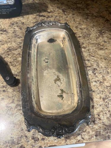 Vintage Silver-Plated Repoussé Bread Tray