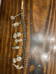 Vintage Silver-Tone Charm Bracelet with Novelty Charms