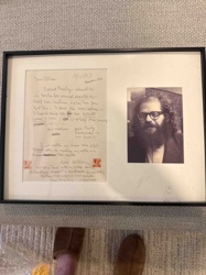 Framed Allen Ginsberg Signed Letter with Portrait Photograph