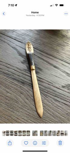 Vintage Button Hook with Carved Handle