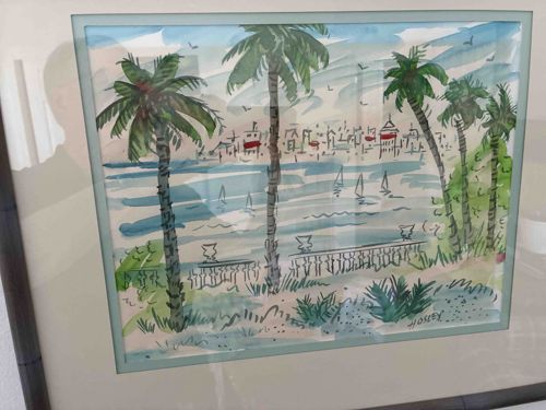 Coastal Landscape Watercolor Painting by Holley