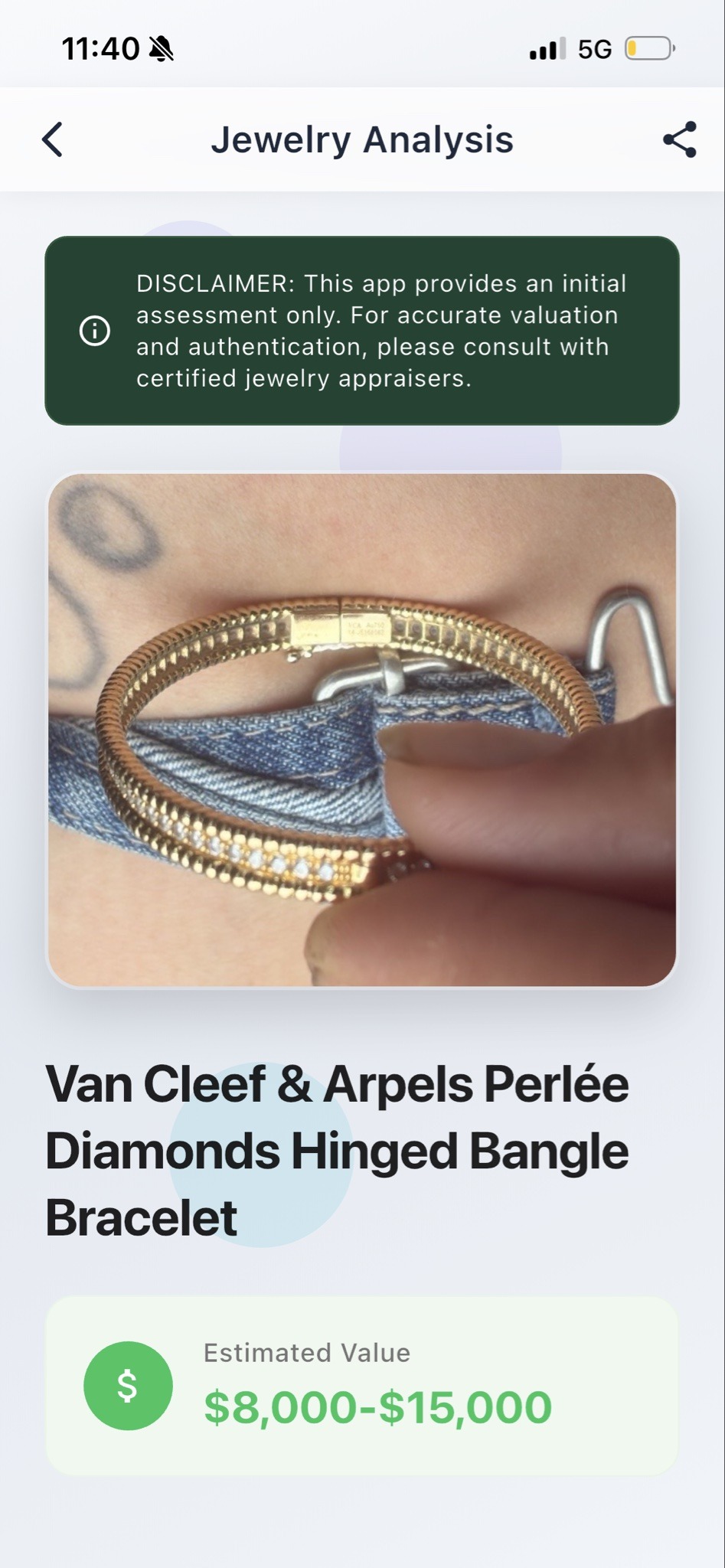 Submitted photo of Van Cleef & Arpels Perlée Diamonds Hinged Bangle Bracelet (not authenticated)