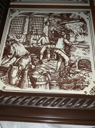 Framed Delft-Style Holland Porcelain Tile with Workshop Scene