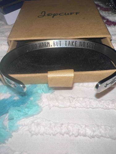 Jopcuff Engraved Cuff Bracelet with 'DO NO HARM, BUT TAKE NO SHIT' Inscription