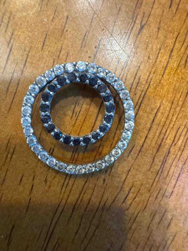 Sterling Silver and Black Agate Concentric Circle Pendant/Charm