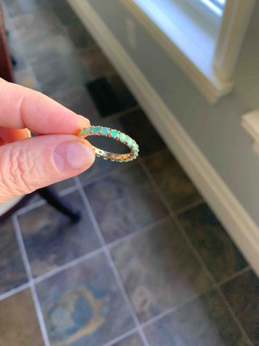 Teal/Turquoise Gemstone Eternity Band Ring