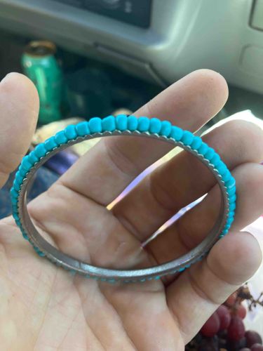 Turquoise Beaded Bangle Bracelet