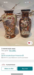 Pair of Oriental Style Polychrome Enamel Vases