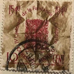 Mexico 1940 Campeche 4th Centenary 10 Centavos Postage Stamp